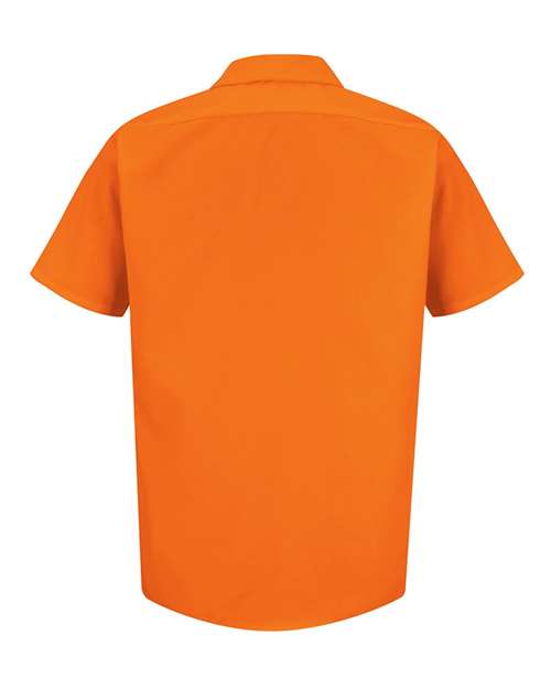 Red Kap SS24 Men's Enhanced Visibility Short Sleeve Work Shirt - For. Orange - back