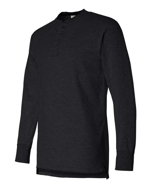 J. America 8244 Men's Vintage Brushed Jersey Henley - Black - side