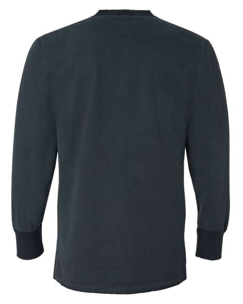 J. America 8244 Men's Vintage Brushed Jersey Henley - Vintage Navy - back