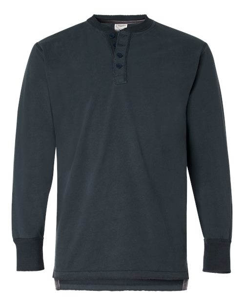 J. America 8244 Men's Vintage Brushed Jersey Henley - Vintage Navy - front