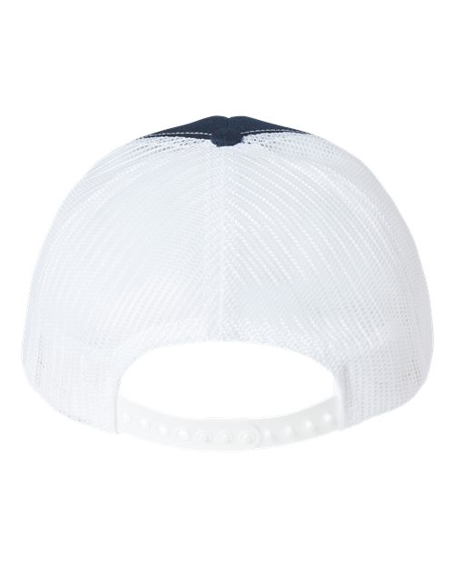 Classic Caps USA100 USA-Made Trucker Cap - Navy/ White - back
