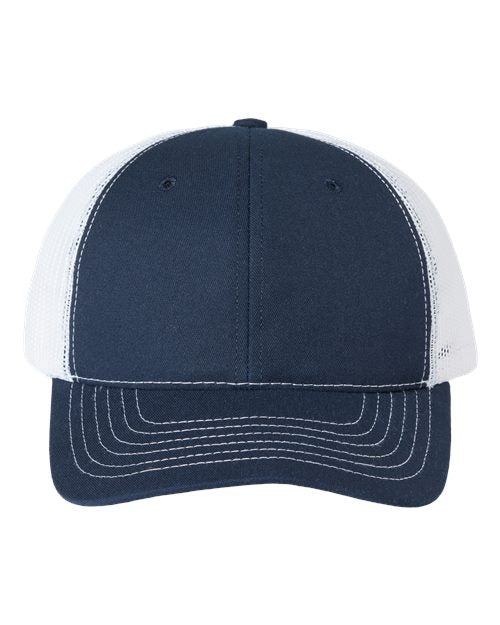 Classic Caps USA100 USA-Made Trucker Cap - Navy/ White - front