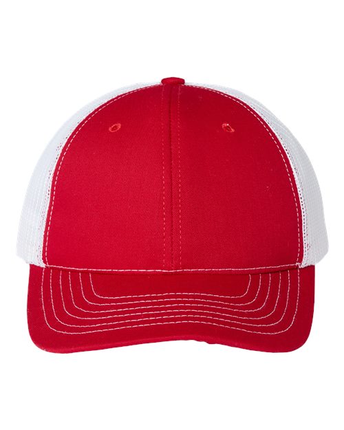 Classic Caps USA100 USA-Made Trucker Cap - Red/ White - front