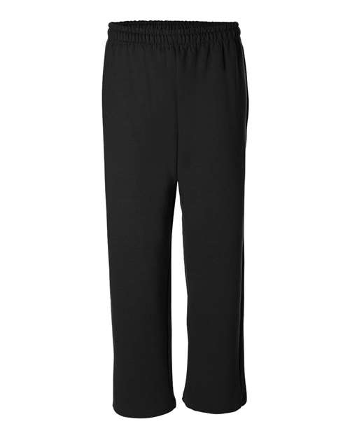 Gildan 18400 Unisex Heavy Blend™ Open-Bottom Sweatpants - Black - front