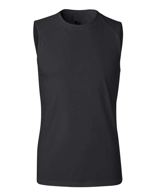 Badger 4130 Men's B-Core Sleeveless T-Shirt - Black - front