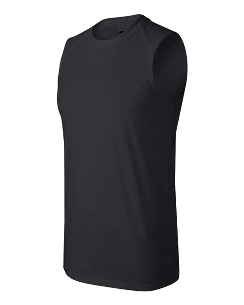 Badger 4130 Men's B-Core Sleeveless T-Shirt - Black - side