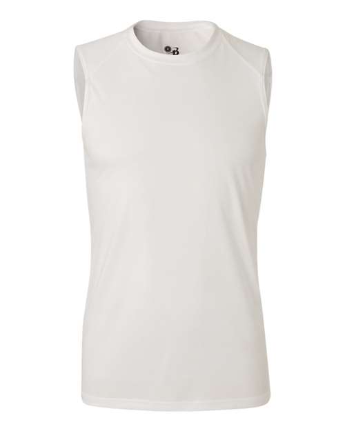 Badger 4130 Men's B-Core Sleeveless T-Shirt - White - front