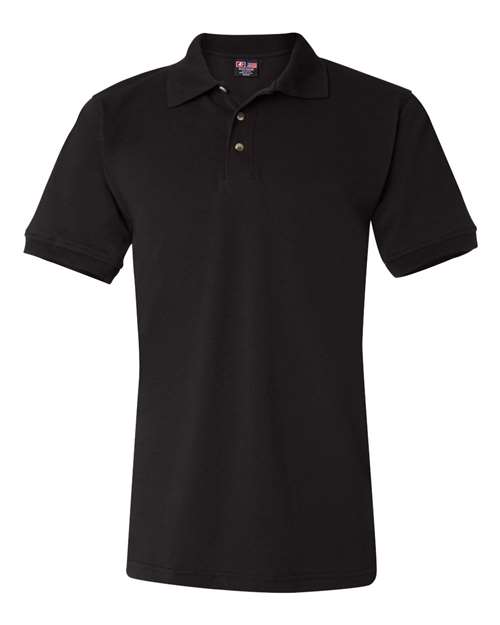 Bayside 1000 Unisex USA-Made Polo - Black - front