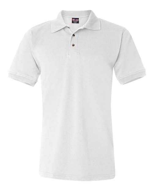 Bayside 1000 Unisex USA-Made Polo - White - front