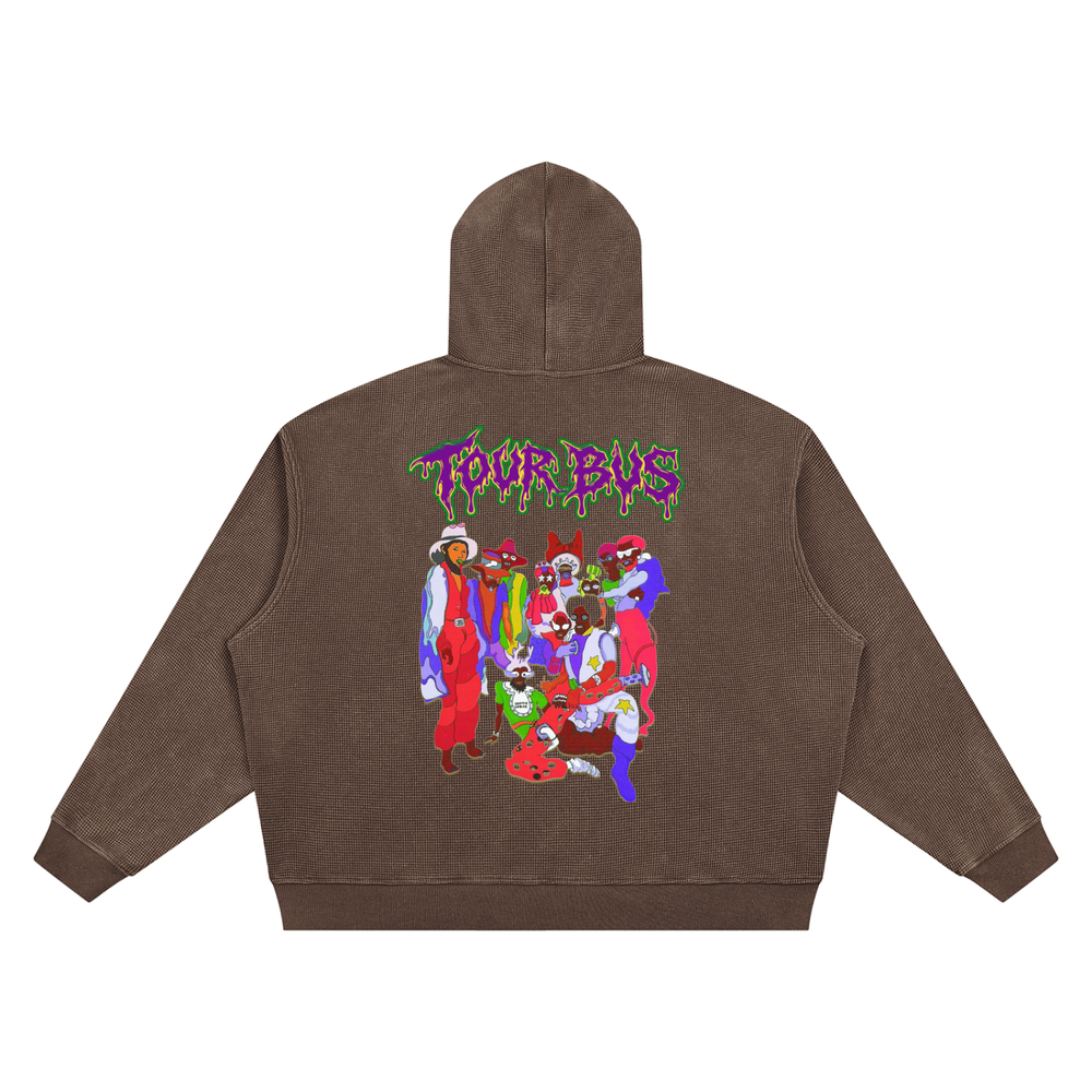 FUNKADELIC DRIP TOUR BUS EDITION Unisex Vintage Wash Waffle Boxy Hoodie
