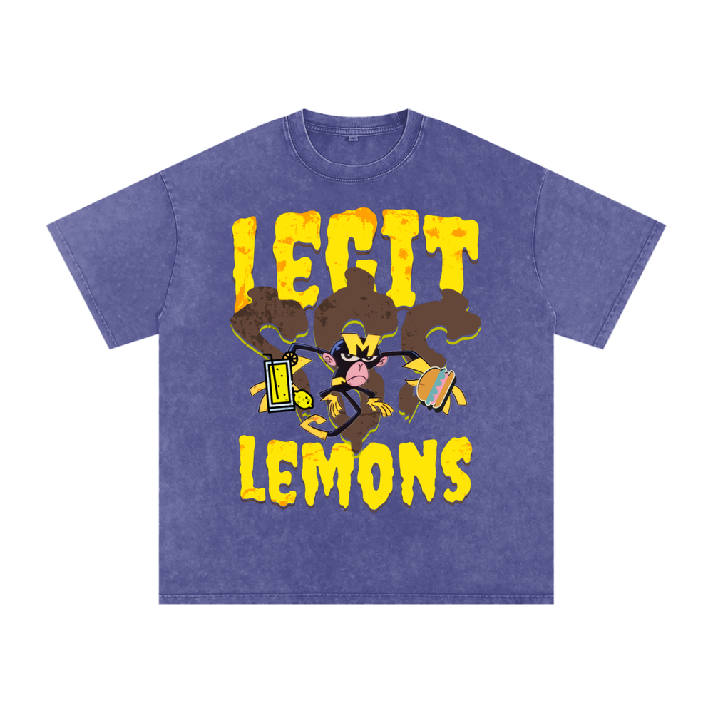 LEGIT GENIUS EDITION Snow Washed Oversized Cotton T-Shirt