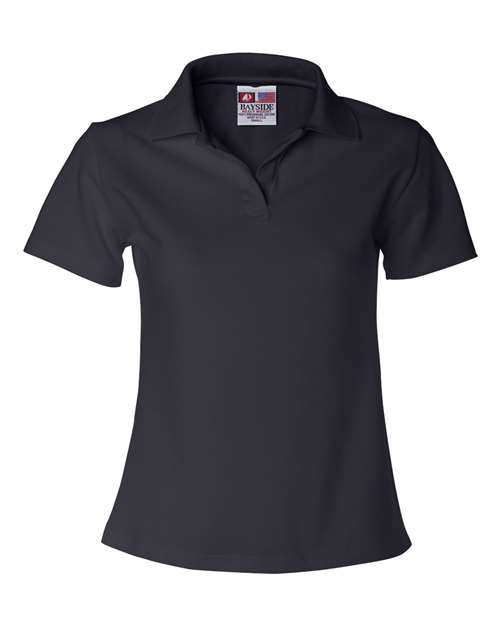 Bayside 1050 Women's USA-Made V-Neck Polo - Navy - front