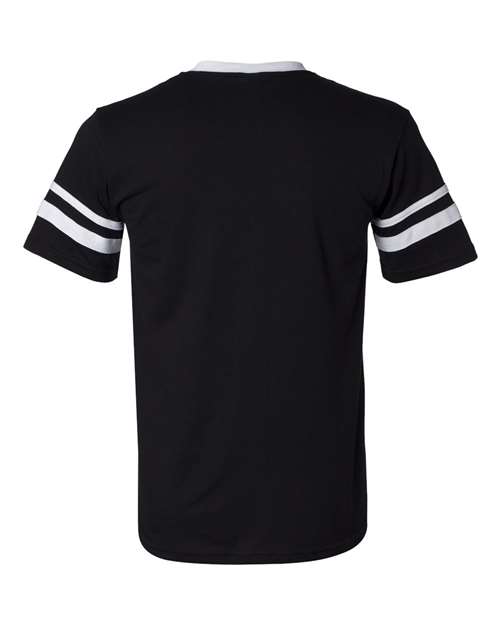Augusta Sportswear 360 V-Neck Jersey with Striped Sleeves - Black/ White - back