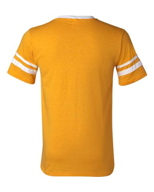 Augusta Sportswear 360 V-Neck Jersey with Striped Sleeves - Gold/ White - back