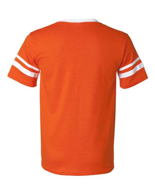 Augusta Sportswear 360 V-Neck Jersey with Striped Sleeves - Orange/ White - back