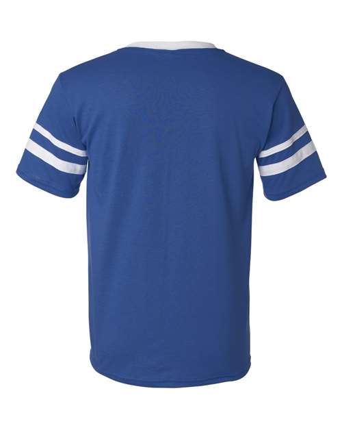 Augusta Sportswear 360 V-Neck Jersey with Striped Sleeves - Royal/ White - back