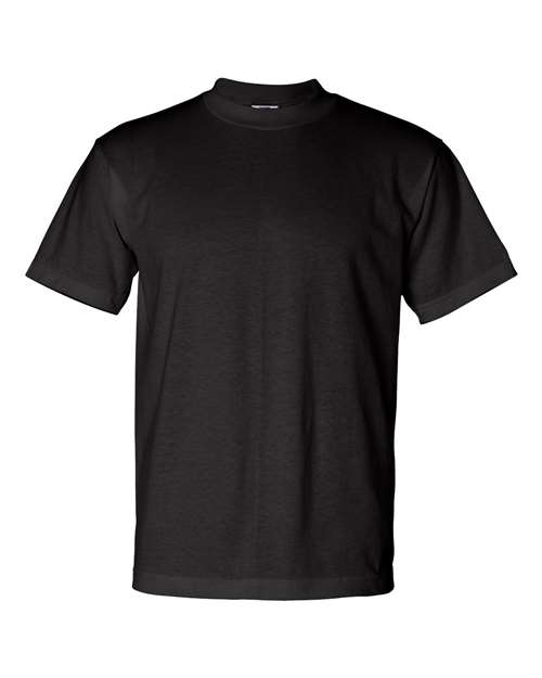 Bayside 1701 Unisex USA-Made 50/50 T-Shirt - Black - front