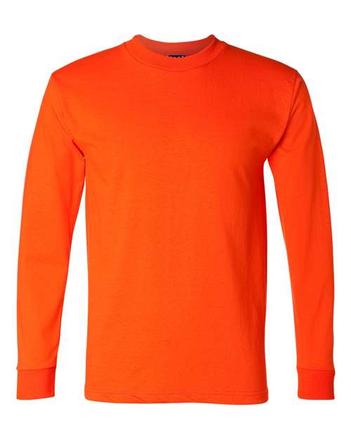 Bayside 2955 Unisex Union-Made Long Sleeve T-Shirt - Orange - front