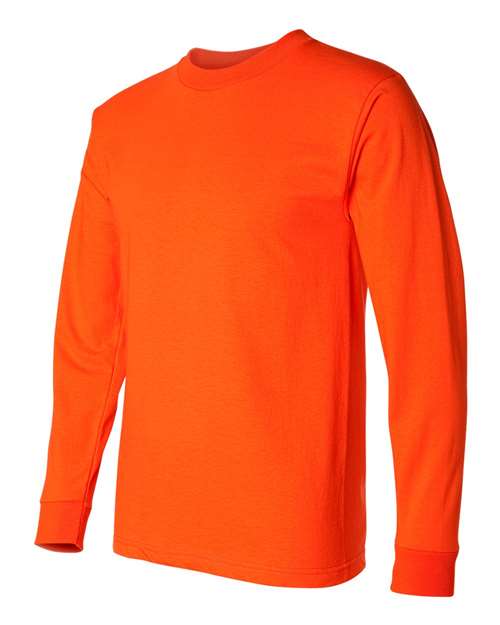 Bayside 2955 Unisex Union-Made Long Sleeve T-Shirt - Orange - side