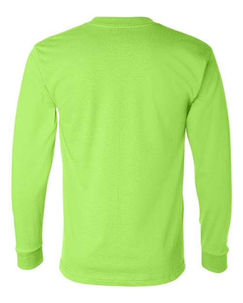 Bayside 2955 Unisex Union-Made Long Sleeve T-Shirt - Lime Green - back