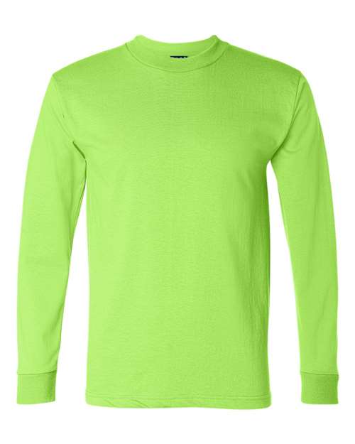 Bayside 2955 Unisex Union-Made Long Sleeve T-Shirt - Lime Green - front