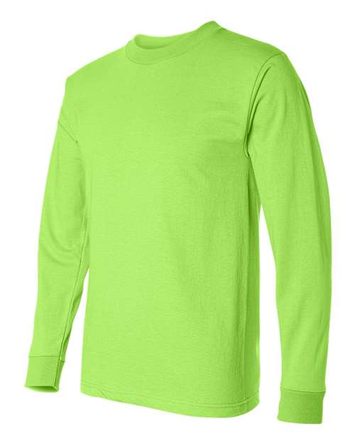 Bayside 2955 Unisex Union-Made Long Sleeve T-Shirt - Lime Green - side