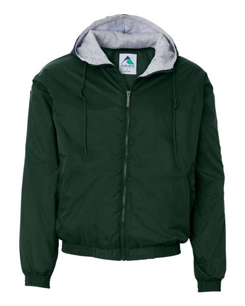 Augusta Sportswear 3280 Unisex Fleece Lined Hooded Jacket - Dark Green - front