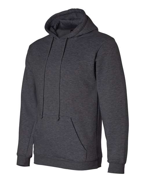 Bayside 960 Unisex USA-Made Hooded Sweatshirt - Charcoal Heather - side