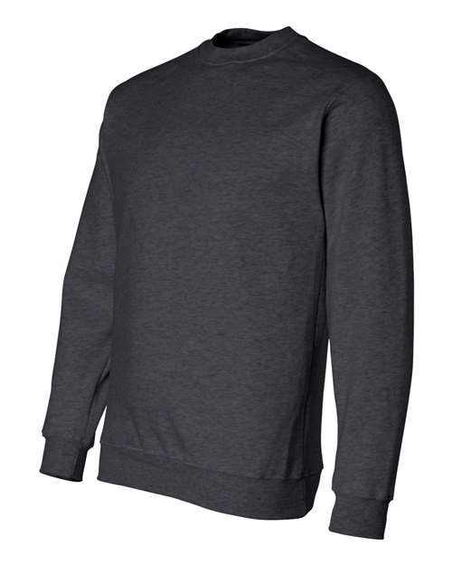 Bayside 1102 Unisex USA-Made Crewneck Sweatshirt - Charcoal Heather - side