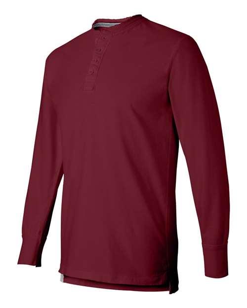 J. America 8244 Men's Vintage Brushed Jersey Henley - Simply Red - side