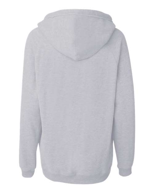 J. America 8836 Women's Sueded V-Neck Hooded Sweatshirt - Oxford - back