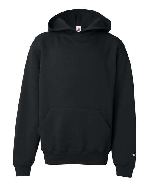 Badger 2254 Youth Hooded Sweatshirt - Black - front