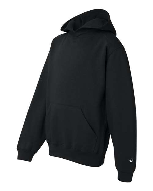 Badger 2254 Youth Hooded Sweatshirt - Black - side