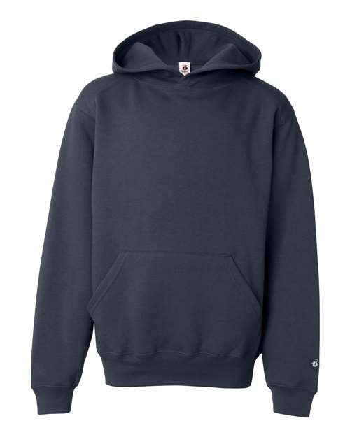 Badger 2254 Youth Hooded Sweatshirt - Navy - front