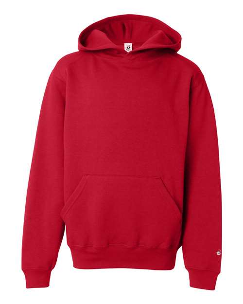 Badger 2254 Youth Hooded Sweatshirt - Red - front