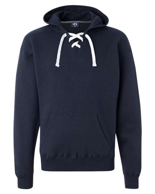 J. America 8830 Men's Sport Lace Hooded Sweatshirt - Navy - front