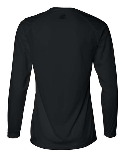 Badger 4164 Women's B-Core Long Sleeve T-Shirt - Black - back