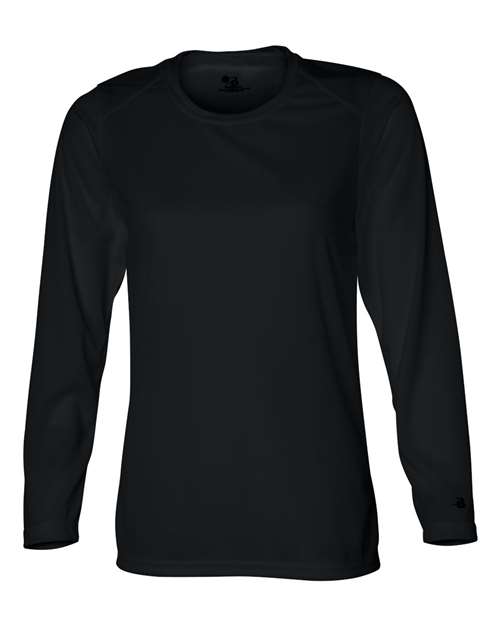 Badger 4164 Women's B-Core Long Sleeve T-Shirt - Black - front
