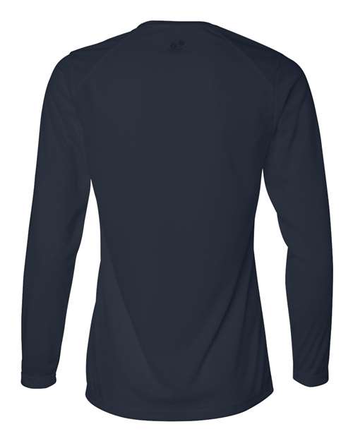 Badger 4164 Women's B-Core Long Sleeve T-Shirt - Navy - back