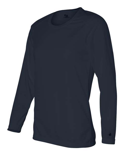 Badger 4164 Women's B-Core Long Sleeve T-Shirt - Navy - side
