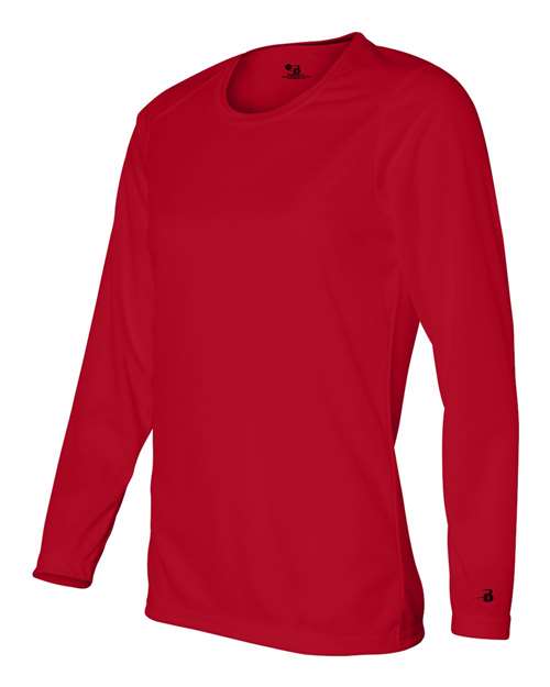 Badger 4164 Women's B-Core Long Sleeve T-Shirt - Red - side