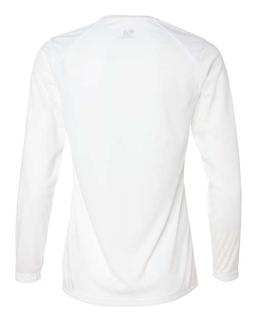 Badger 4164 Women's B-Core Long Sleeve T-Shirt - White - back