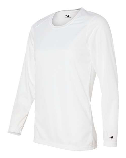 Badger 4164 Women's B-Core Long Sleeve T-Shirt - White - side