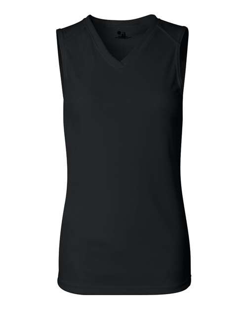 Badger 4163 Women's B-Core Sleeveless T-Shirt - Black - front