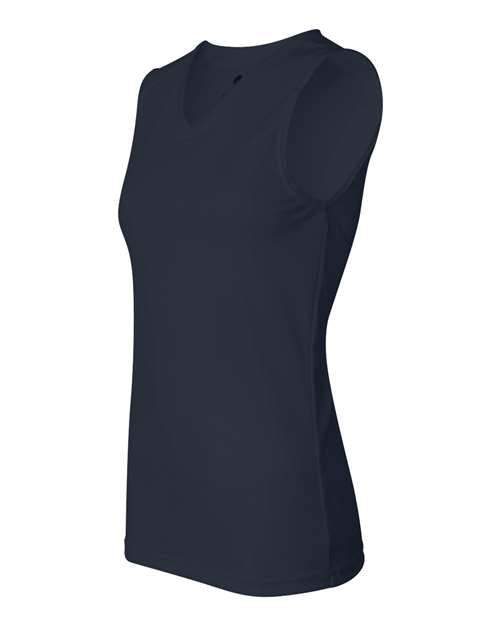 Badger 4163 Women's B-Core Sleeveless T-Shirt - Navy - side