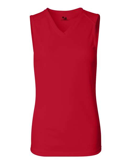 Badger 4163 Women's B-Core Sleeveless T-Shirt - Red - front
