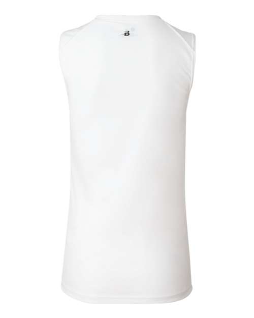 Badger 4163 Women's B-Core Sleeveless T-Shirt - White - back