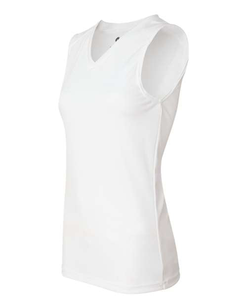 Badger 4163 Women's B-Core Sleeveless T-Shirt - White - side