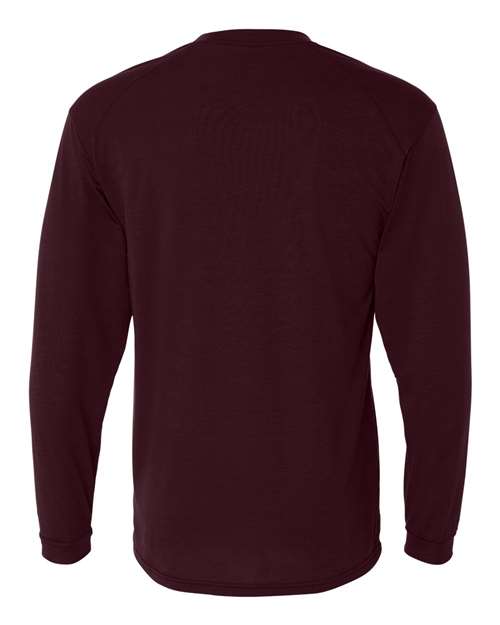 Badger 4804 Men's B-Tech Cotton-Feel Long Sleeve T-Shirt - Maroon - back