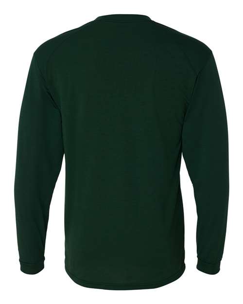 Badger 4804 Men's B-Tech Cotton-Feel Long Sleeve T-Shirt - Forest - back